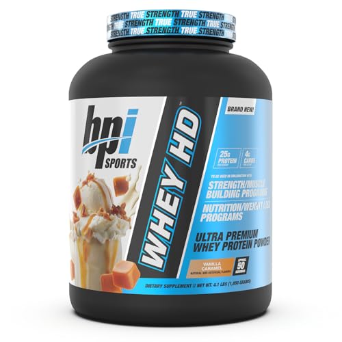 Proteínas, BPI Sports Whey HD Ultra Premium Protein Powder, Vanilla Caramel, 4.1 Pound