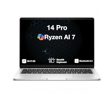 Dell Pro 14 AI Business Laptop 14.0" IPS WUXGA Display (AMD Ryzen AI 7 350, 64GB DDR5, 512GB M.2 PCIe SSD, AMD Radeon 860M, Backlit KB, 2 Thunderbolt 4, WiFi 6E, Webcam, Bluetooth 5.4, Win 11 Pro)