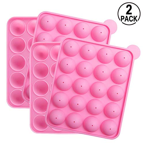 Amison Lot de 2 moules à gâteau en silicone pour 20 pop cakes, idéaux pour les bonbons durs, les sucettes et les cupcakes de fête