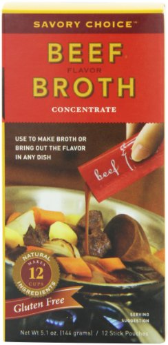 Savory Choice Liquid Beef Broth Concentrate, 5.1-Ounce Boxes (Pack of 4)