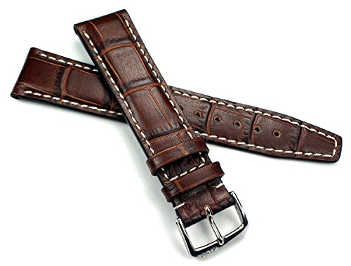 Bracelet pour montre RIOS 1931 marrone en cuir de rechange de haute precision