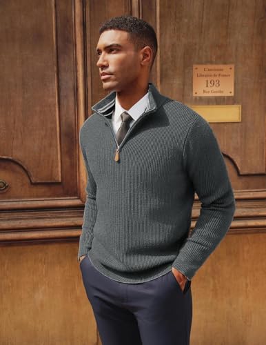 Image of NORTHWIND Men High Neck Zipper Full Sleeve Cotton Knitted Winter Sweater for Man Pullover Sweater Sweaters for Men Winter