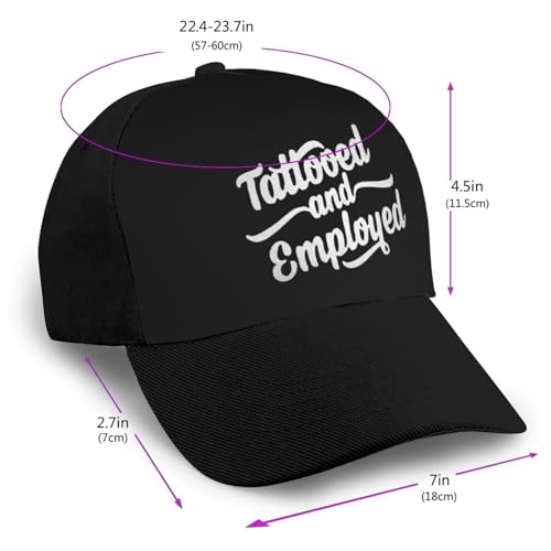 Tattooed and Employed Bonnets Curved Brim Mesh Baseball Cap Casual Sun Hat Unisex2