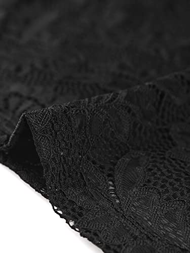 Allegra K Elegant Floral Lace Dress for Women's Business Boat Neck Cocktail Wedding Guest Bodycon Pencil Dress4