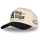 Vintage Faith & Forever Trucker Hat | Men & Women | Christian Cross Jesus Hats | Bachelorette Bride Hat | Cotton | Snapback (Cotton, King of Kings | Black)