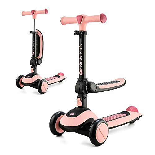 Kinderkraft HALLEY, Patinete 2 en 1, Para Niños, Ajustable, Draisienne, Triciclo, Multifuncional,...