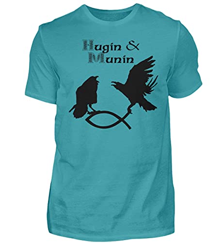 T-shirt Hugin & Munin bleu pour homme en taille M