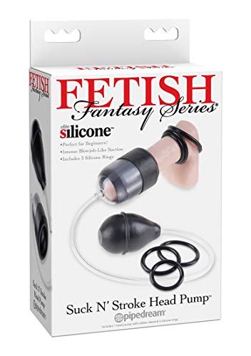 Pipedream Fetish Fantasy Series Suck N' Stroke Head Pump Clear & Black One Size - Afbeelding 5