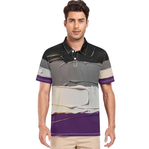 Polo asexual pride homme col respirant évacuation humidité vêtement taille S