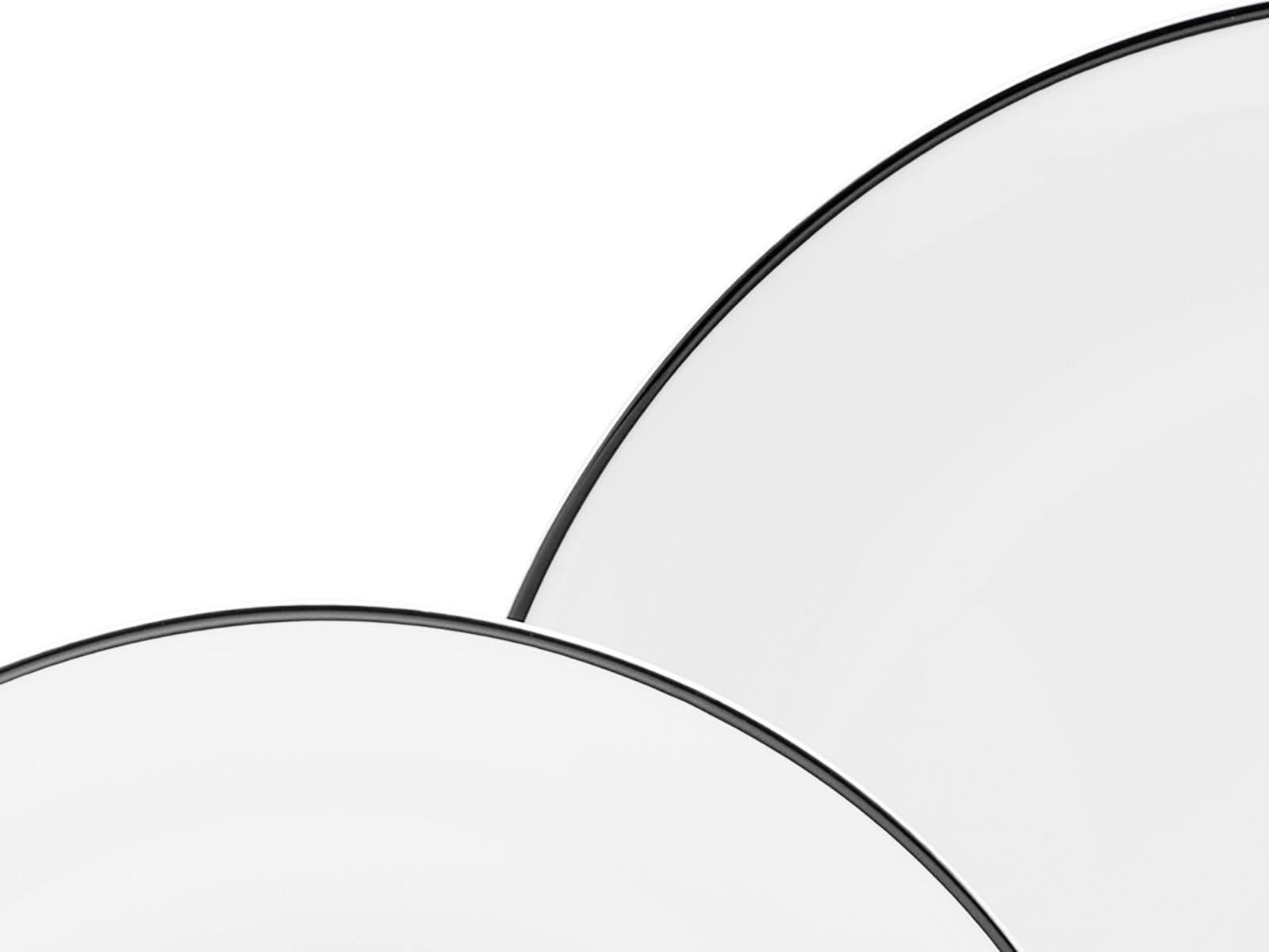 CreaTable, 13187, Serie Luna Black Line, 18-teiliges Geschirrset für 6 Personen, Kaffeeservice aus Porzellan, spülmaschinen- und mikrowellengeeignet, Qualitätsproduktion