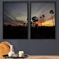 2 Piece Framed Canvas Wall Art Palm Tree Canvas Prints Home Artwork Decoration for Living Room,Bedroom - 16