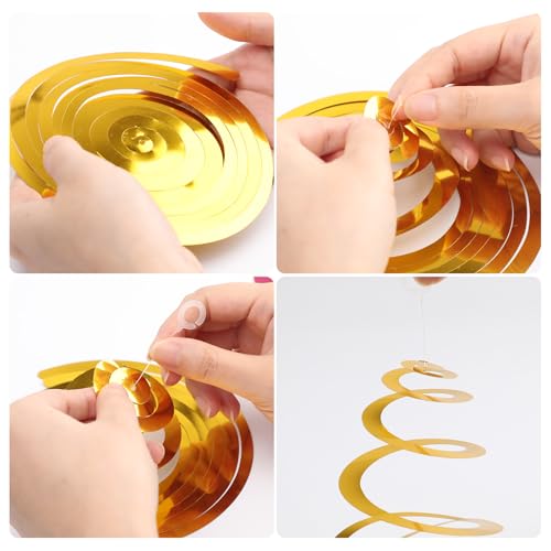 30PCS Colorful Hanging Swirl Party Decorations Ceiling Swirl Foil Decorations Plastic Streamer Themed Party Decoration for Wedding Birthday Thanksgiving Day Graduation Celebration