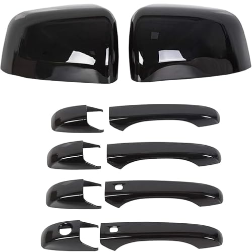 Poignées porte extérieure voiture noires et coques de protection contre les rayures