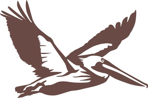 Express Yourself Products Flying Pelican Wall Decal (Brown - Facing as Shown - XL) - Bird Collection