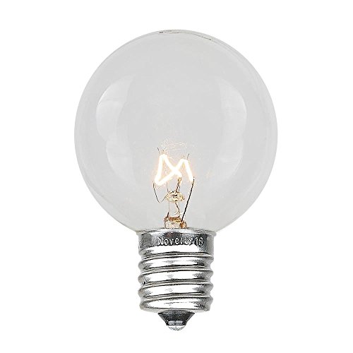 Black Friday - 40% OFF Novelty Lights 25 Pack G50 Outdoor Patio Globe Replacement Bulbs, Clear, E17/C9 Intermediate Base, 7 Watt…