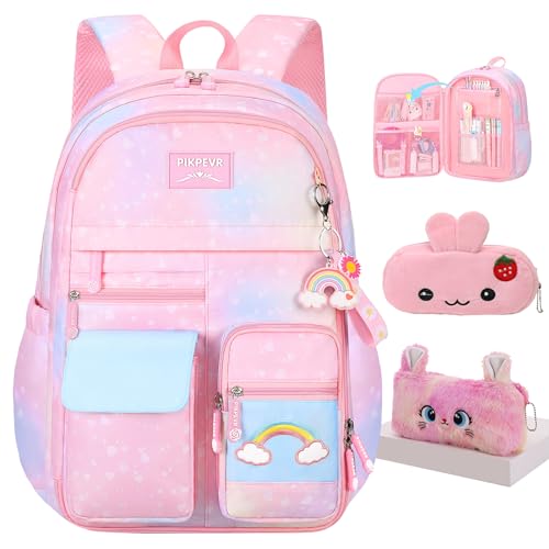 Jcobvig Rainbow Backpack For Girls Kids,Cute Student...
