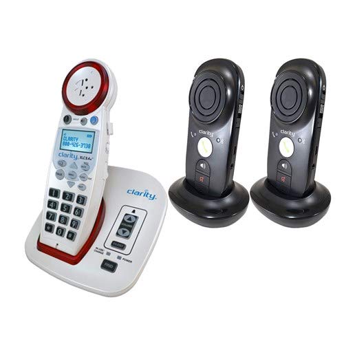 Clarity XLC3.4+ DECT 6.0 Extra Loud Big Button Speakerphone with Talking Caller ID Bundled with (2) XLCgo Amplified Mobile Phone/DECT Expandable Handset Amplifier