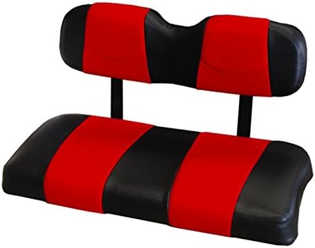 Kool Cushions EZGO TXT-BKDDRDST-01 -Custom Vinyl Golf Cart Seat Covers Front Only-Black With Daredevil Red Stripe - For EZ-GO TXT Golf Cart