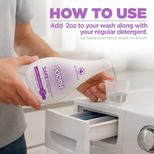 pooph laundry  32oz bottle 16 loads  eliminates the toughest odors in washables in a one wash with no fragrancesjust add 2oz with laundry detergent  no harsh chemicals safe for people amp pets