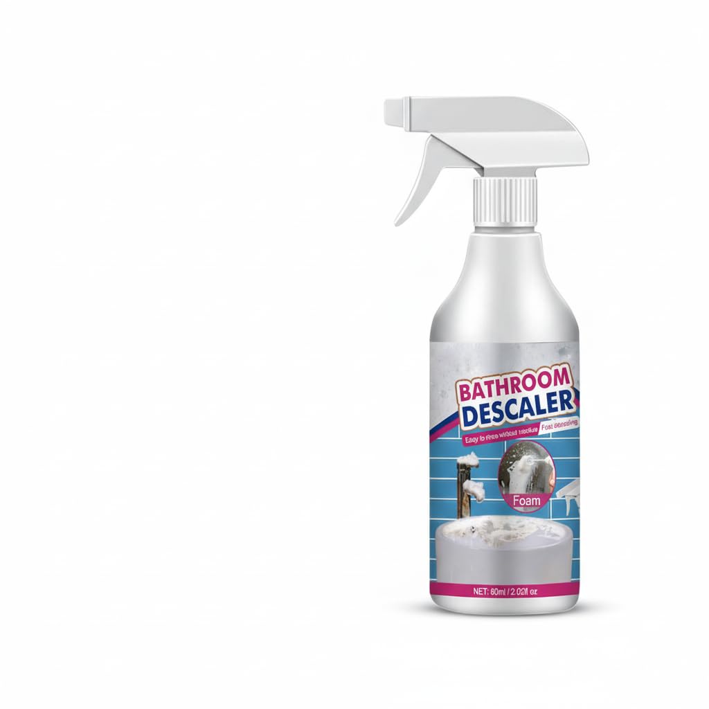 Bathroom Descaler Spray, Bathroom Descaler Stubborn Stains Cleaner, All Purpose Bathroom Bubble Cleaner, for Toilet, Bathroom, Kitchen, Car, Carpet and All Kinds of Floors, 60ml
