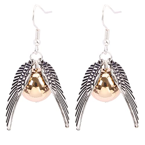 ZLESAGII Goldener Schnatz Ohrringe mit Goldene Kugel Anhänger Ohrstecker Film Liebhaber Fan-Merch Kinder Damen Geschenk Schmuck für Fans Frauen Mädchen Cover