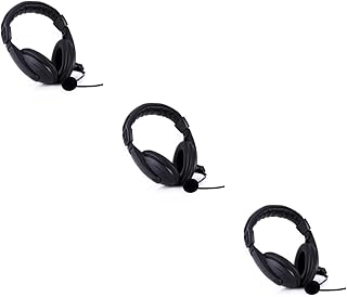 UKCOCO 3Pcs Fones De Ouvido Com Fio Fones De Ouvido Estéreo Com Fio Fones De Ouvido Com Fio Preto Fones De Ouvido Jogo Fone De Ouvido Estéreo Com Microfone Fone De Ouvido Estéreo De