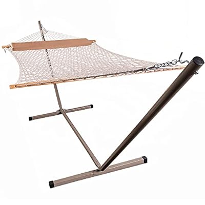 Harbourside 12FT Cotton Hammocks 450lbs Capacity Double Hammock with Stand 2 Person Heavy Duty Rope Hammock Outside… 41Rq8cEawTS. SS400