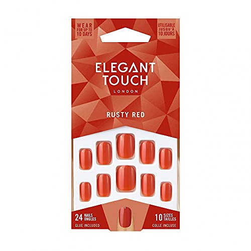 Elegant Touch Nails Rusty Red, 24 Piece Assortment