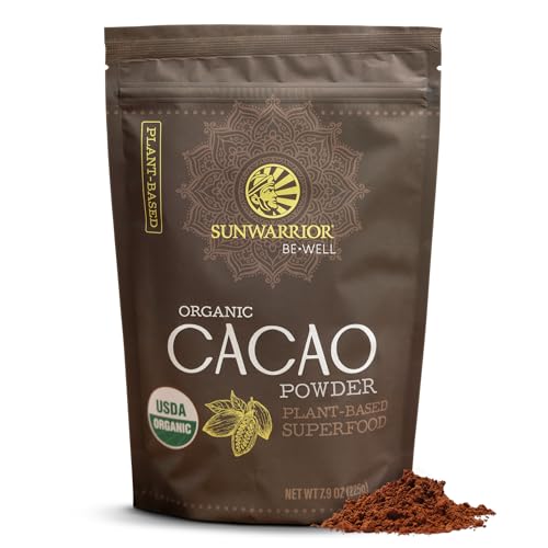 Pure Cacao Powder Organic Unsweetened & Raw | Premium USDA Organic Cacao Powder for Baking Smoothies and Hot Chocolate | Non-Alkalized No Added Sugar Non-GMO Gluten Free Vegan & Kosher (225g)