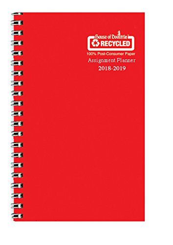 House of Doolittle 2018-2019 Weekly Academic Planner Assignment Book, Red Vinyl, 5 x 8 Inches, August - August (HOD274RTG25 19)