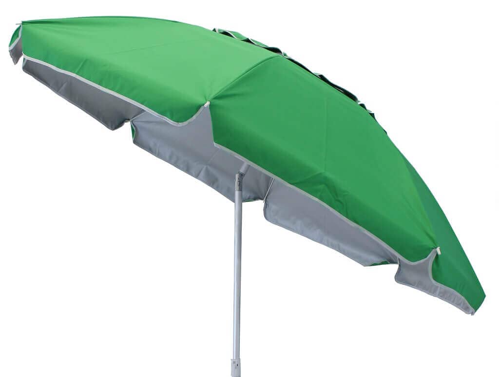 Sombrilla de playa redonda de 180 cm con poste de aluminio, lona de poliéster y varillas de fibra de vidrio Casual