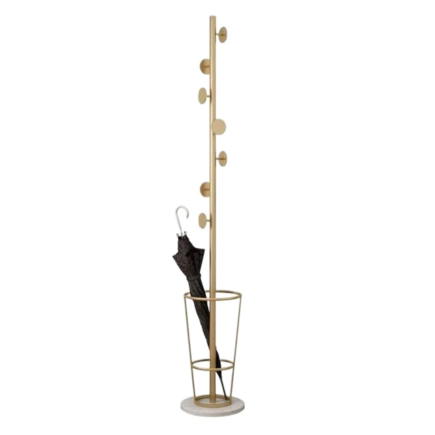 FCXWEVR Coat Rack Coat rack, metal clothes rack, freestanding clothes rack with umbrella stand, clothes tree, easy to assemble clothes rack (color: A, size: 170 * 33cm)