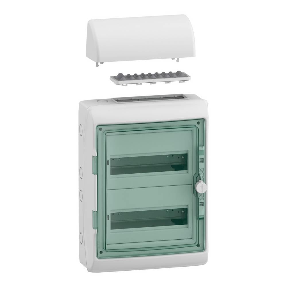 Schneider Electric 13433DE Mureva Feuchtraumverteiler Aufputz Anzahl Teilungen = 24 Anzahl Reihen = 2 Inhalt 1 St.