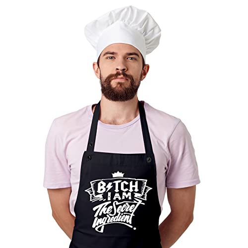 Joyplus I Am The Secret Ingredient Funny Aprons Birthday Gifts For Men,Women,Husband, Brother, Plus Size Aprons And Grilling Bbq Chef Apron #TOP1