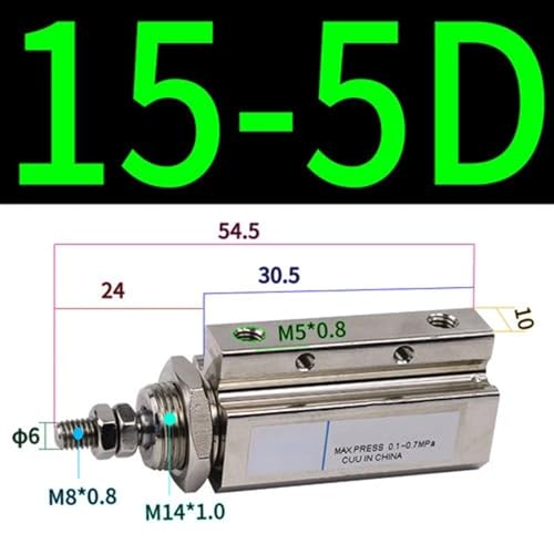 Cilindro neumático microaguja de doble acción para automatización compacta 3