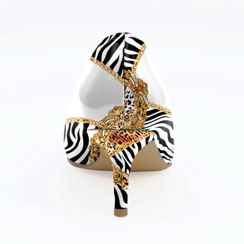 Image of Reindee Lusion Womens Low Kitten Comfortable High Heels Music Note Printed Closed Toe Sexy Pumps Shoes