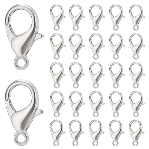 SOFPLATE 300Pcs Lobster Claw Clasps Bulk Lobster Clips Small Alloy Silver Trigger Fasteners Hook Link Clip Findings for jewellery Making DIY Bracelet Necklace Findings Making Accessories Supplies