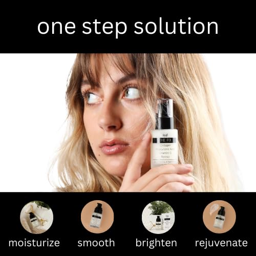 Miniatura 4 de The Fix 4 en 1 suero hidratante facial con colágeno, ácido hialurónico, vitamina C y retinol, fórmula antienvejecimiento día y noche para suavizar,