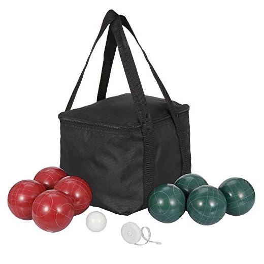Nova Microdermabrasion 100mm Bocce Ball Set Outdoor Family Bocce Game with Pallino & Carrying Case for Backyard Lawn Beach