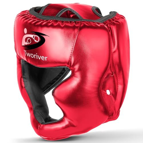 image for SANJOIN Boxing Headgear, One Size Fits All Ages MMA Headgear, Closed T