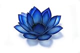 Om Gallery Capiz Shell Lotus Tea Light Holder, Blue Lagoon