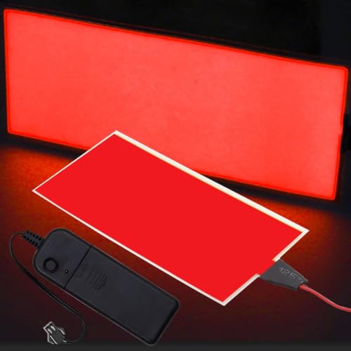 Image of jose2015 12X5CM Electroluminescent EL Panel Light Red,3V Flexible EL Panel Light Decorations for Cosplay /Party /Decorate /Car /Advertising