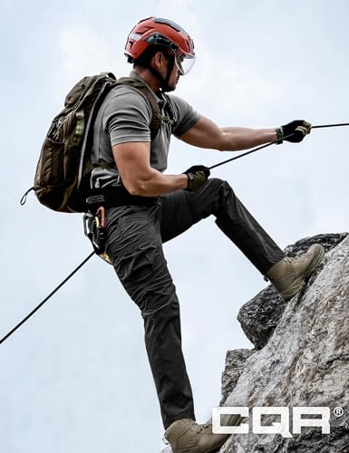 Image of CQR Men's Convertible Cargo Tactical Pants, Water Resistant Outdoor Hiking Pants, Zip Off Lightweight Stretch Work Pants