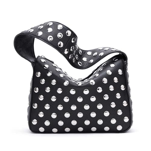 Studded Handbag for Women - Black Punk Shoulder Bag 90s 2000s Vegan Fall Fashion Trendy Purse