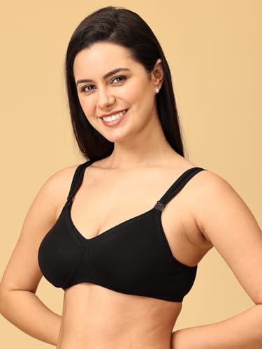 Image of The Mom Store Mom Nursing Bra | Full Coverage Non Padded Bra | Feeding Bra | Maternity Bra | Non Wired Bra | Cotton Blend