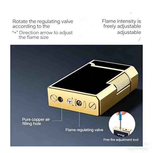 Encendedor metálico recargable con llama ajustable miniatura 5