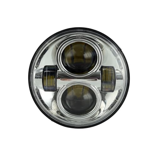 Motorcycle Round LED Projector Headlight Compatible with Harley Touring Road King Softail Electra Glide Bad Boy(Chrome)