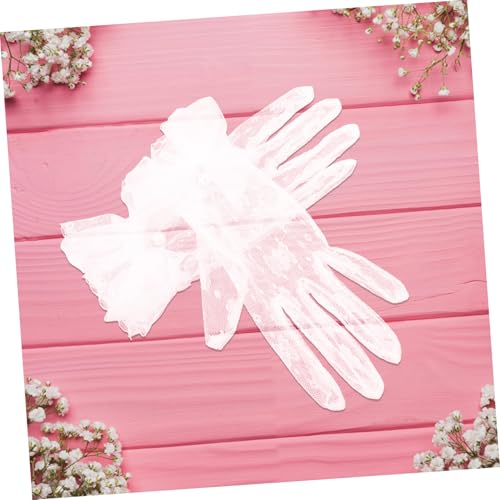Guantes de encaje elásticos de diseño vintage transpirable pack de 2 piezas 5