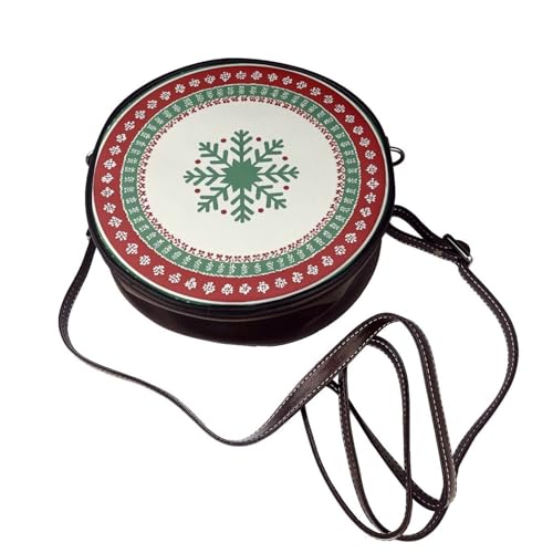 Sac rond Christmas Tree en cuir vegan le cadeau idéal avec sangle réglable