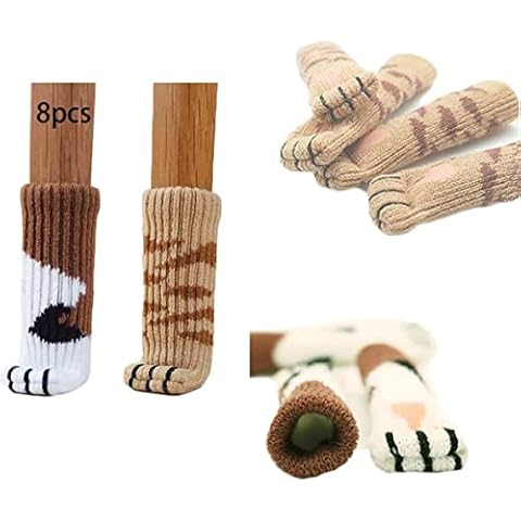 Superemed 8PCS Cat Paws Chair Socks Cover